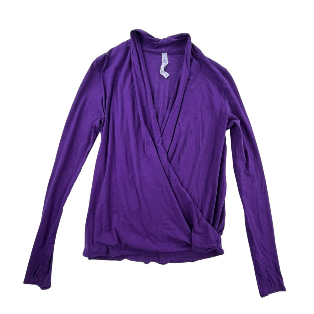 Lululemon Purple Striped V neck Wrap style long sleeve Top, size 6